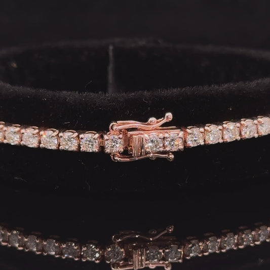 14k Rose gold and diamond Tennis Bracelet