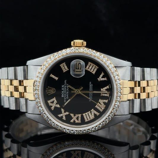 36mm Rolex Diamond Watch with Two-Tone Jubilee Band