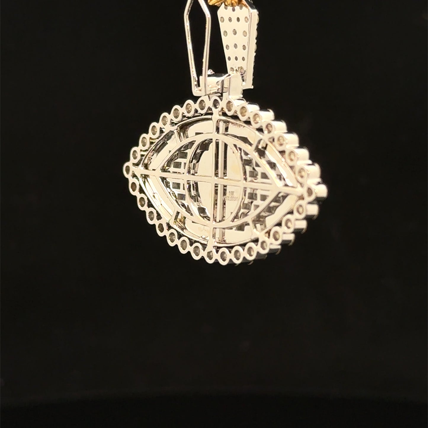 10K Yellow & White Gold Diamond Evil Eye Pendant