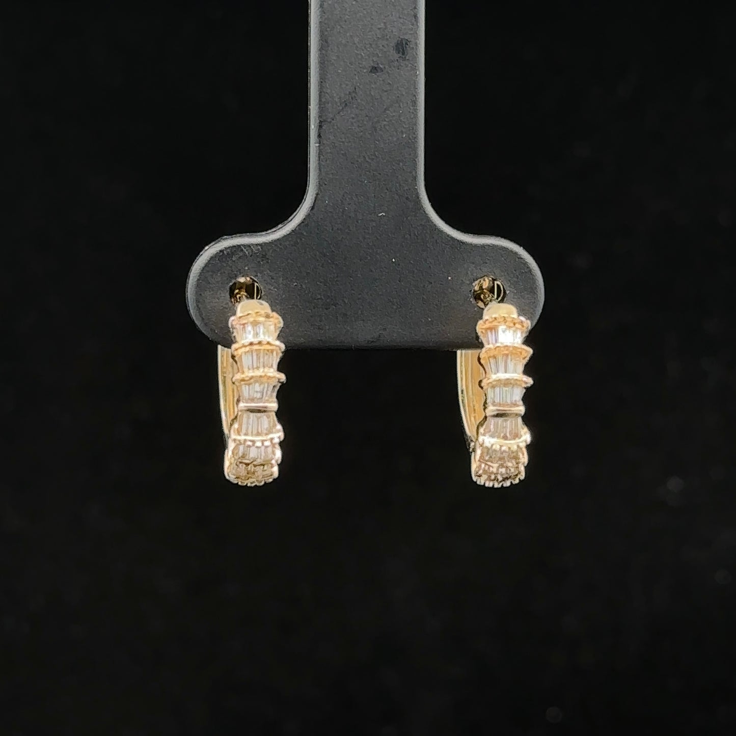 14k yellow gold and diamond Hoop Earrings