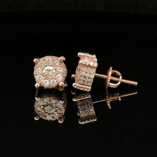 14k rose gold and diamond Earrings