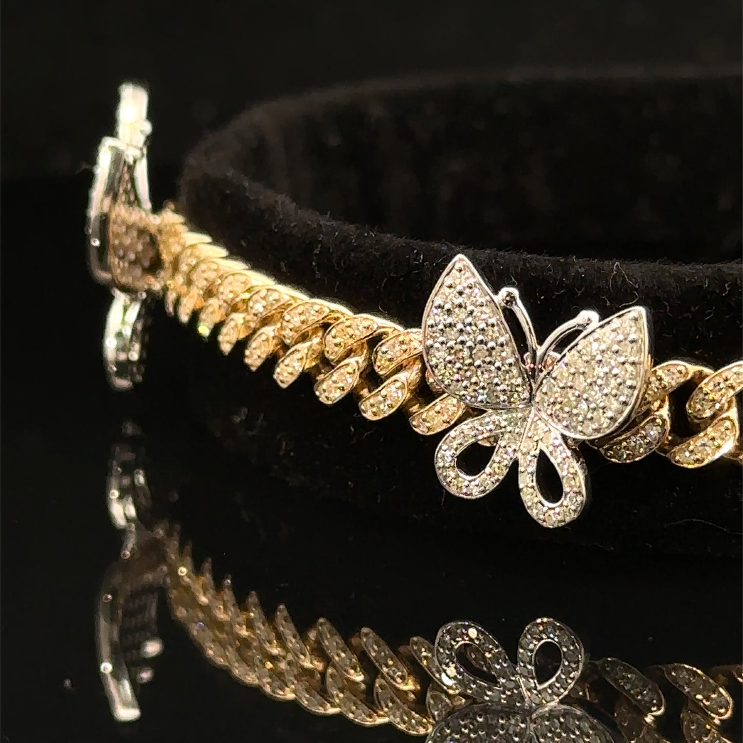 10k Yellow Gold Butterfly Bracelet with Diamonds