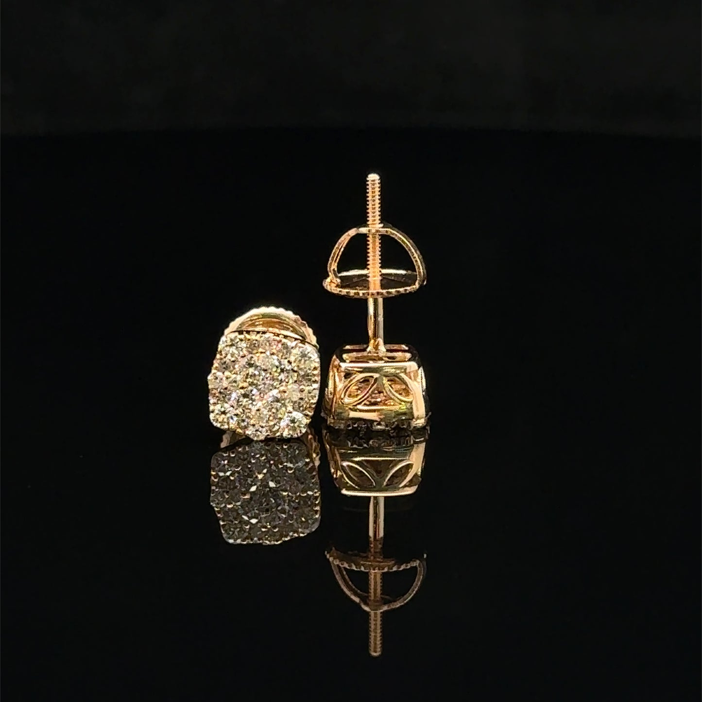 14k yellow gold and diamond Earrings