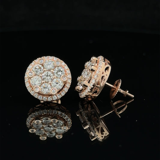 14k rose gold and diamond Earrings