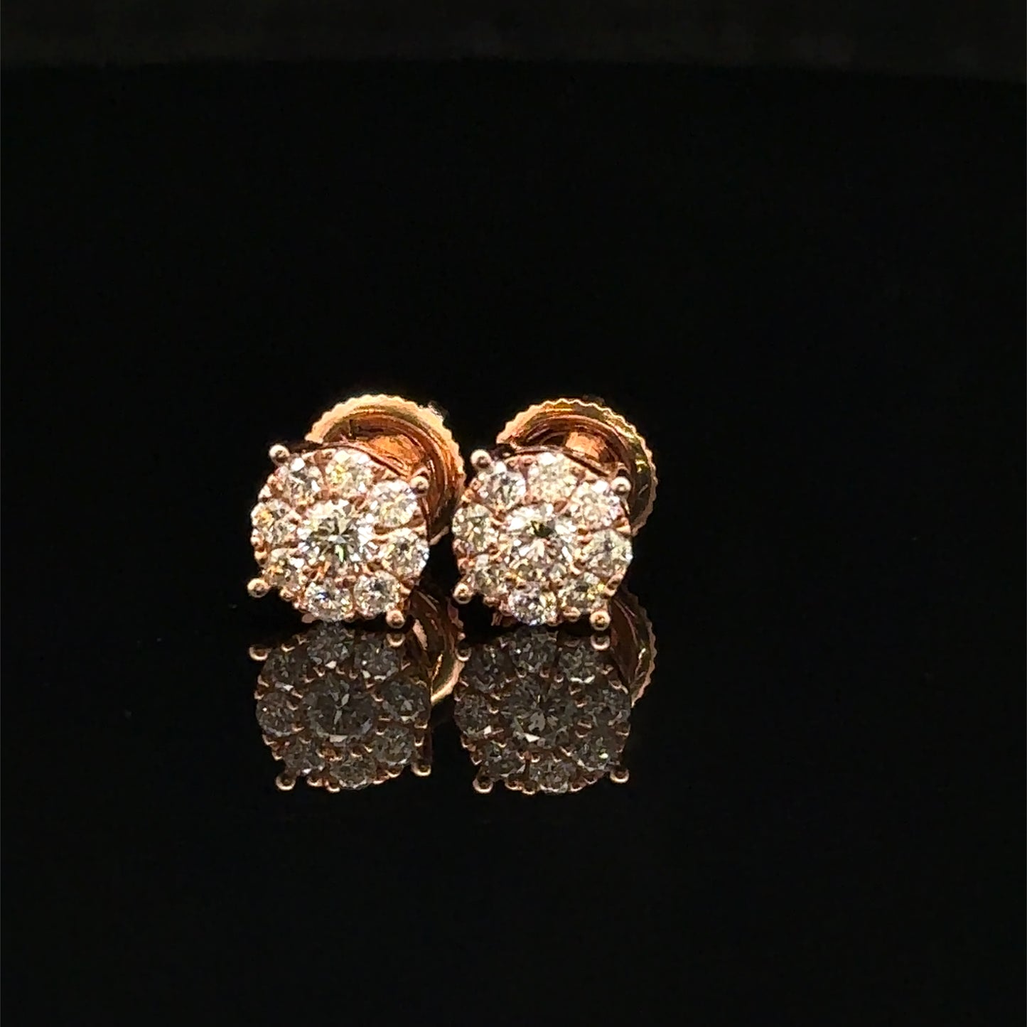 14k Rose Gold and Diamond Earrings - Elegant & Timeless Jewelry