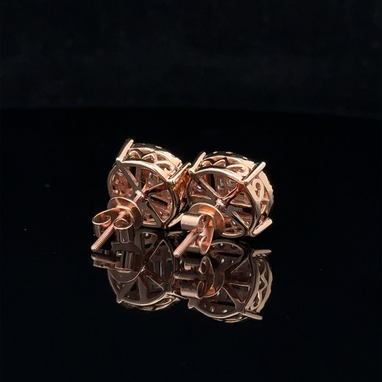 14k rose gold and diamond Earrings