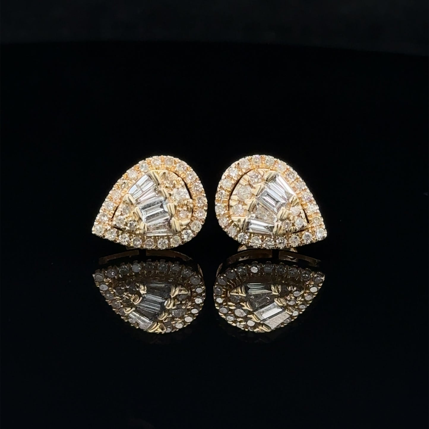 14k yellow gold and diamond Earrings