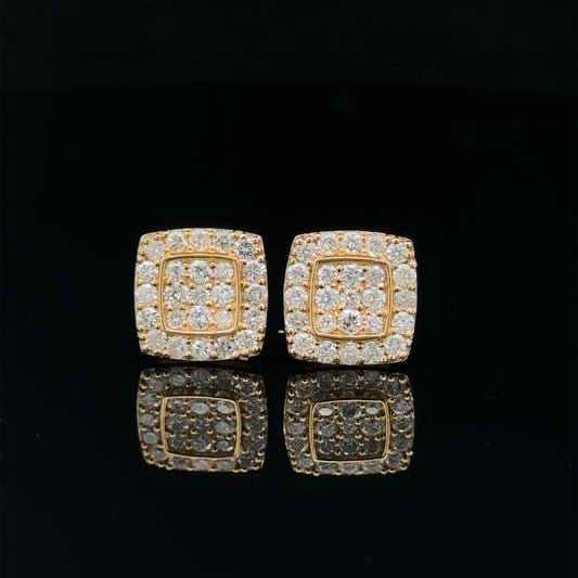 14k yellow gold and diamond Earrings