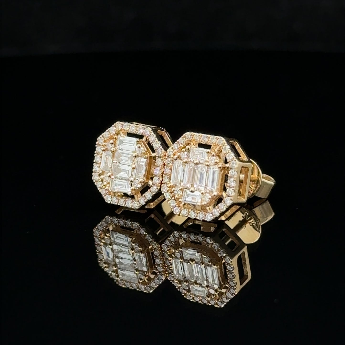 14k yellow gold and diamond Earrings