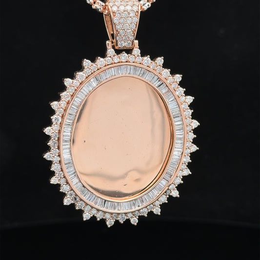 14k rose gold and diamond Picture Pendant