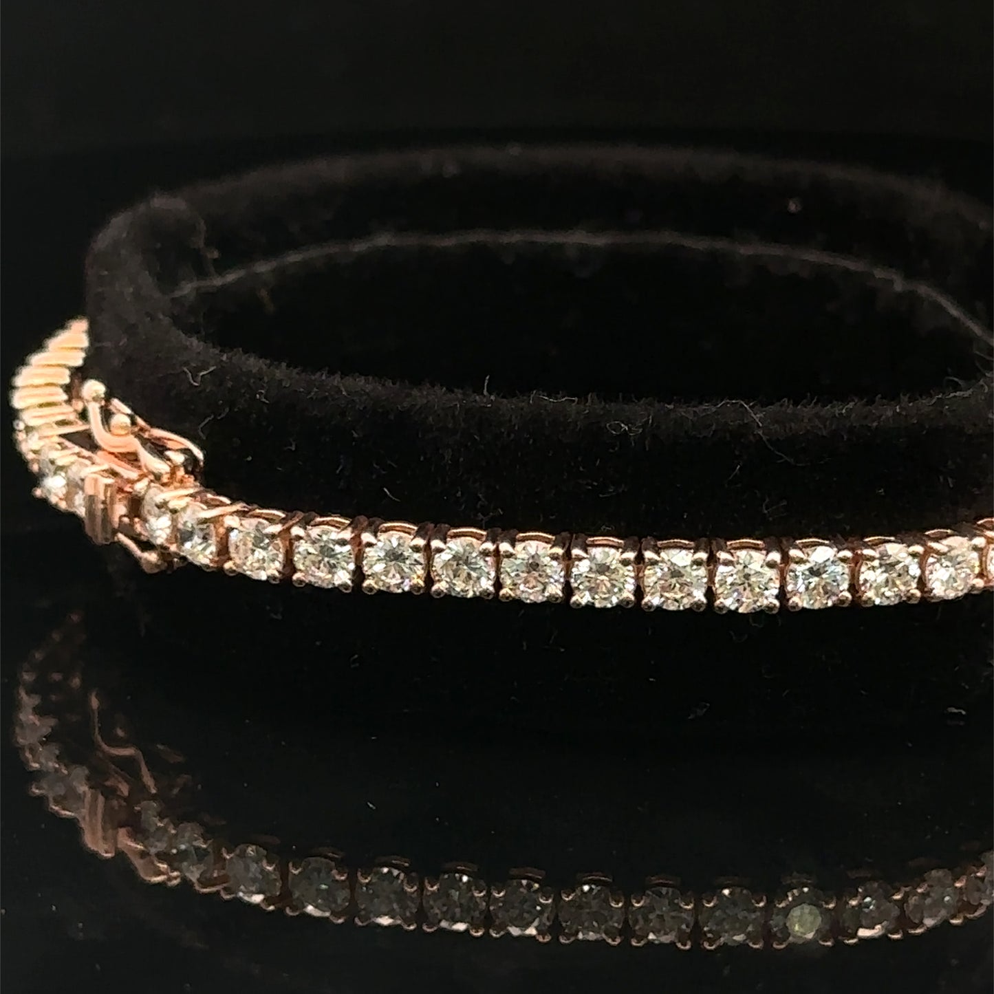 14k Rose gold and diamond (lab) Tennis Bracelet