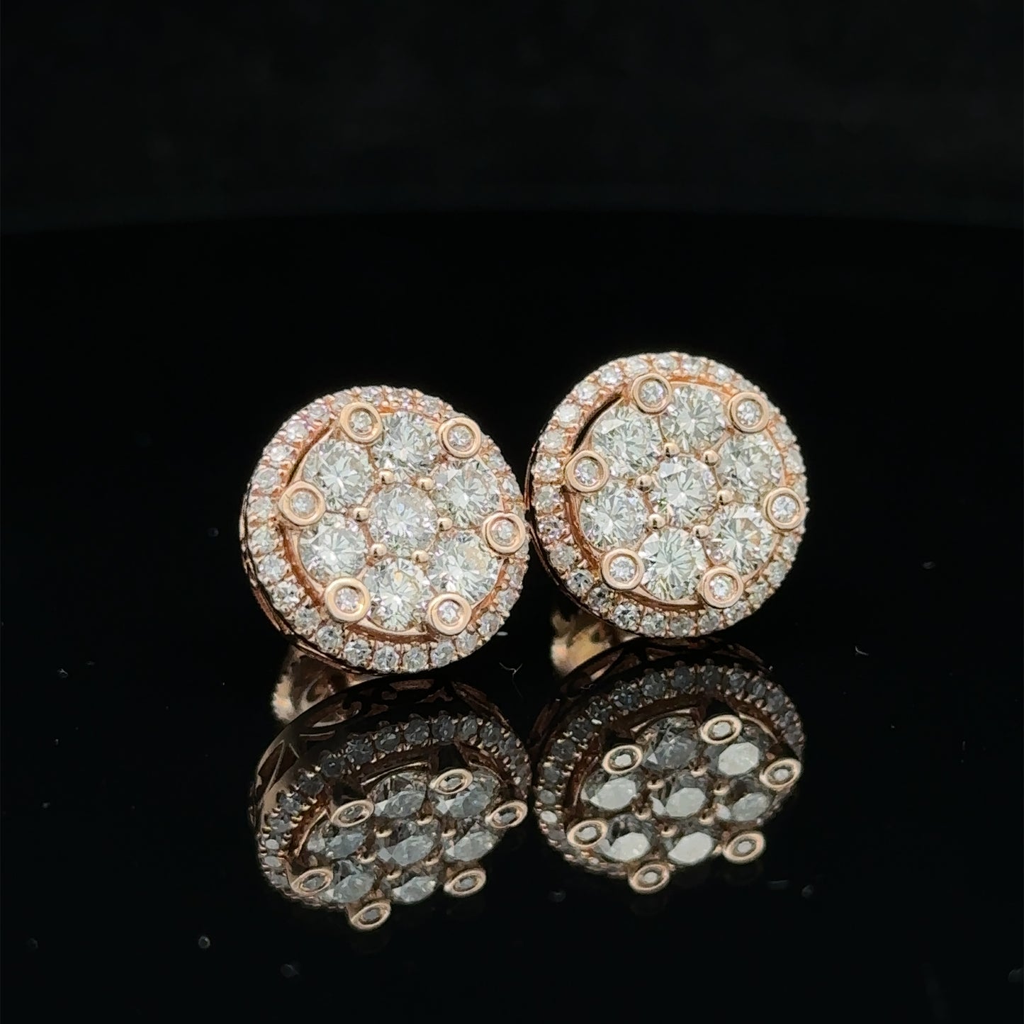 14k rose gold and diamond Earrings