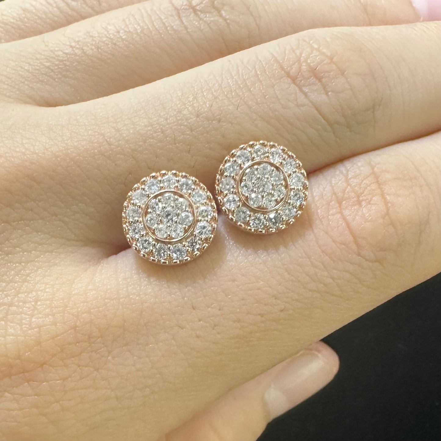 14k rose gold and diamond Earrings