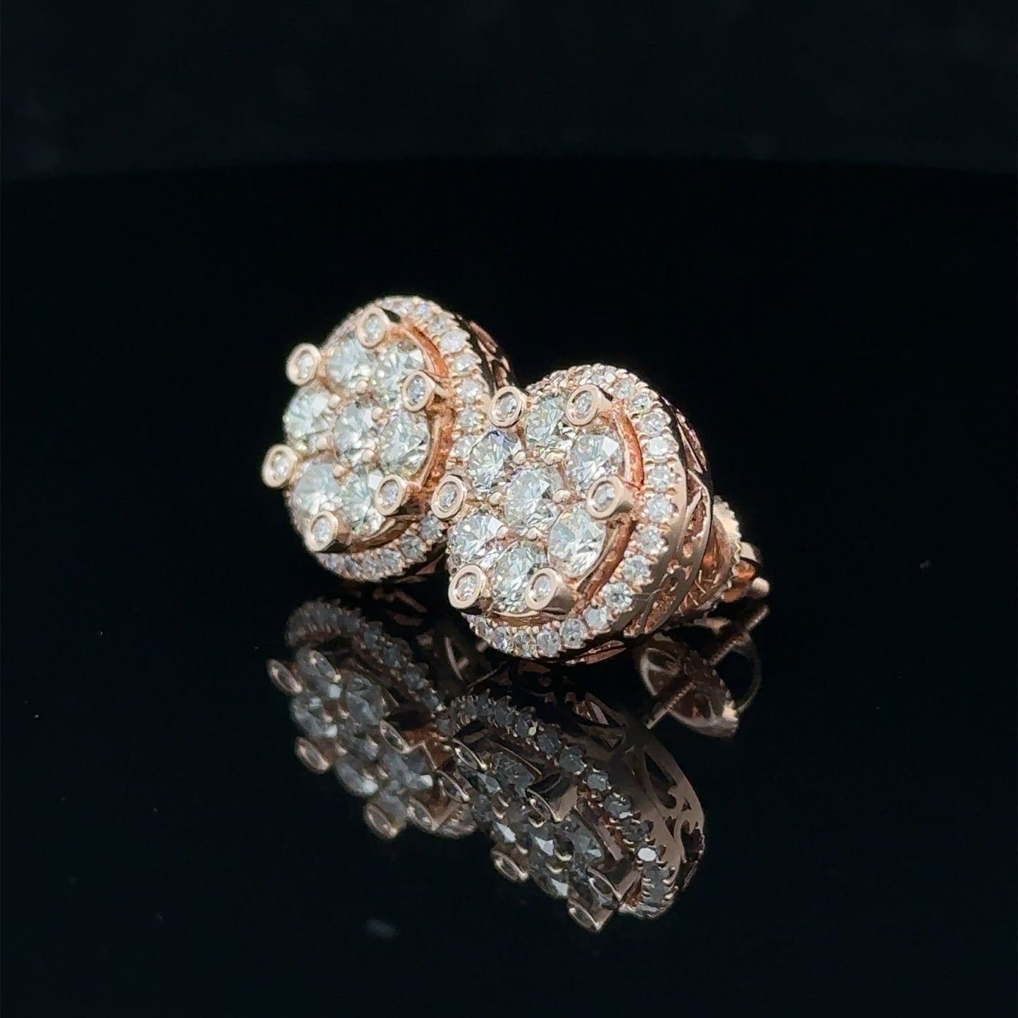 14k rose gold and diamond Earrings