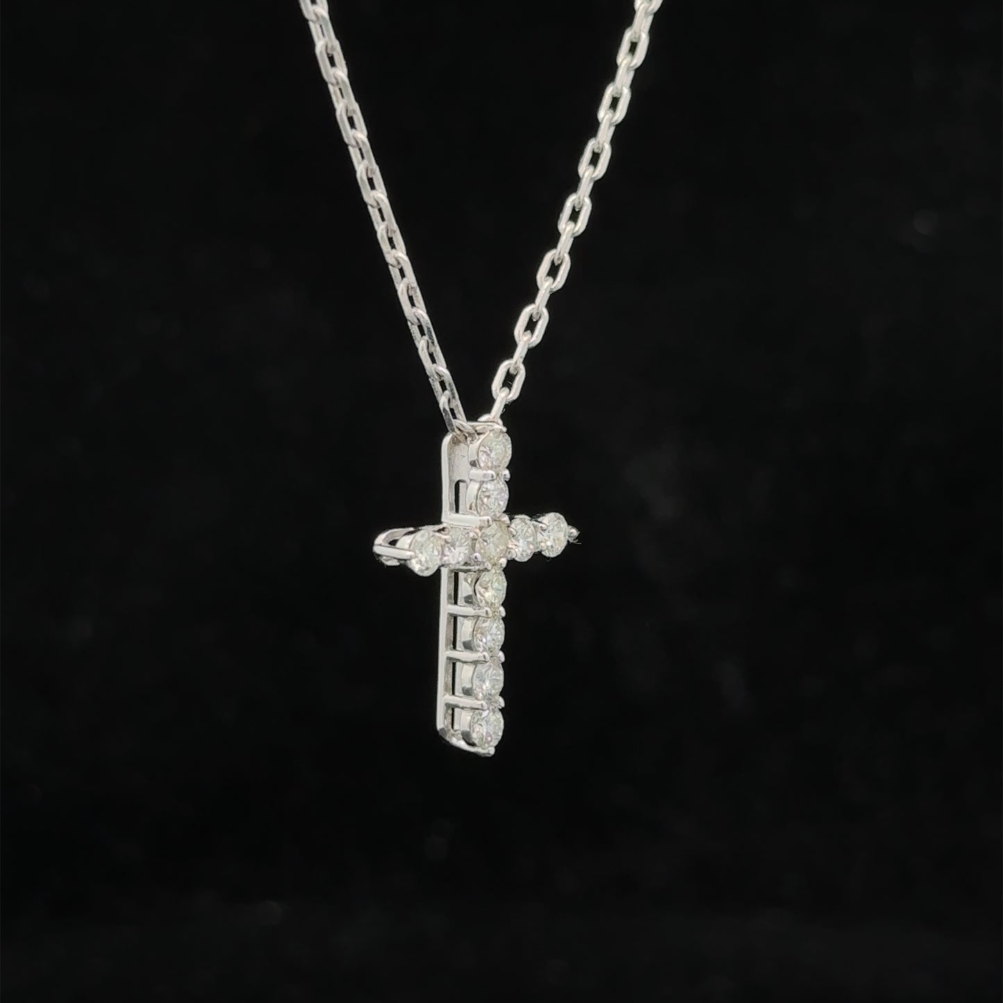 14k white gold and diamond Cross Pendant