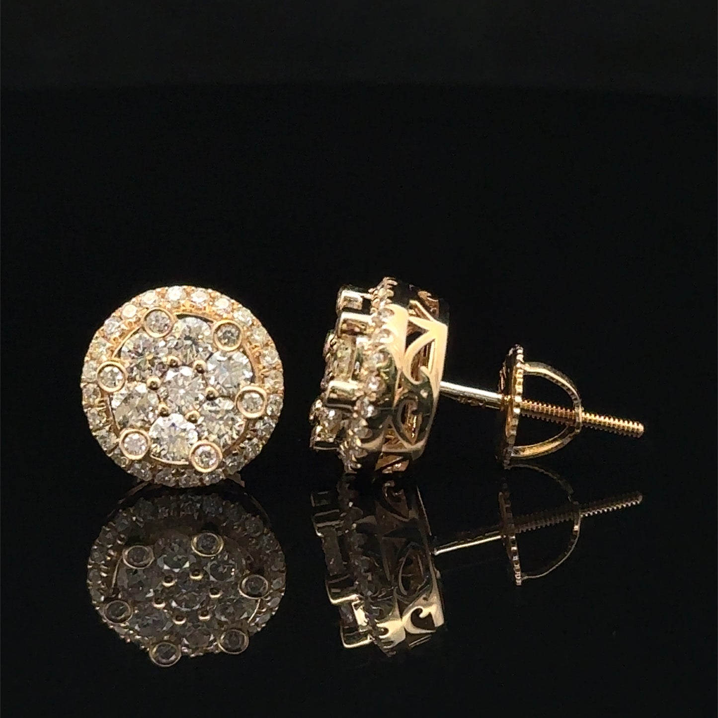 14K Yellow Gold Jumbo Natural Diamond Earrings