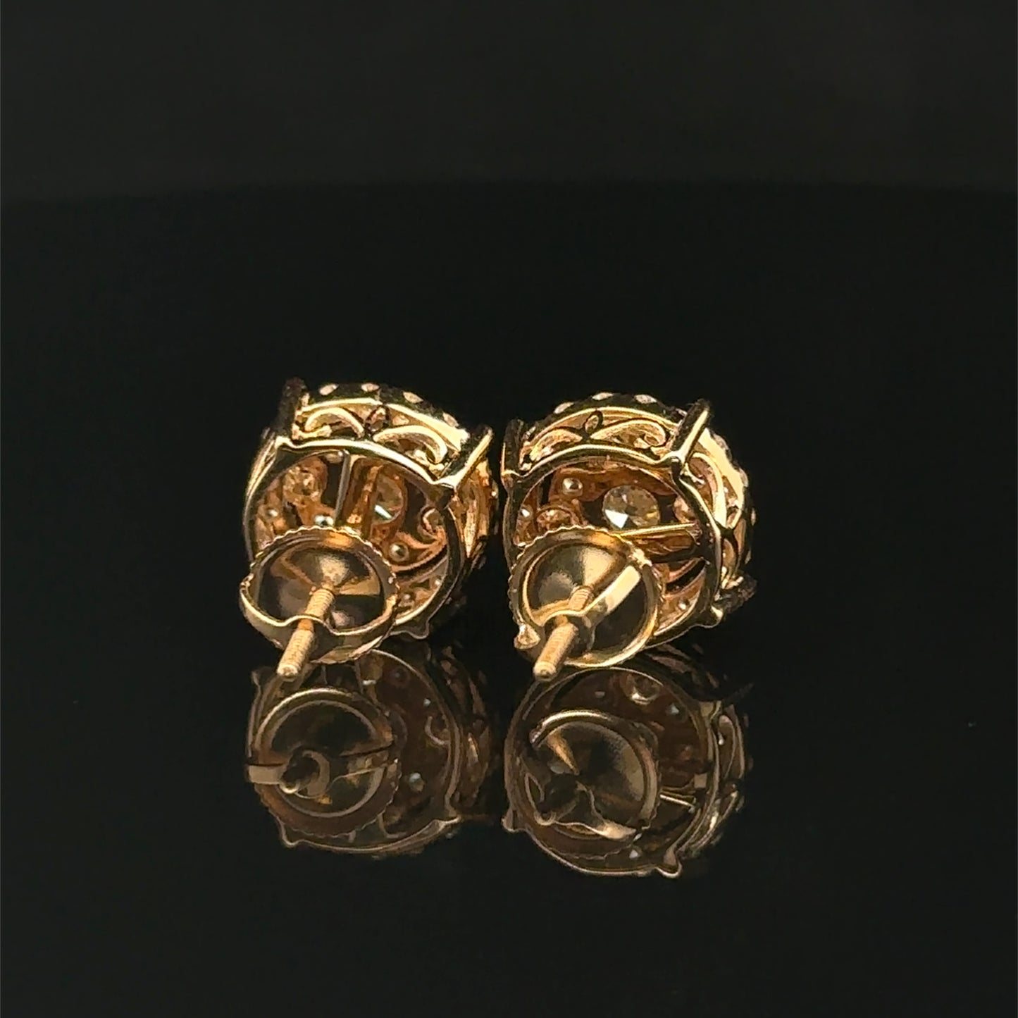 14k yellow gold and diamond Earrings