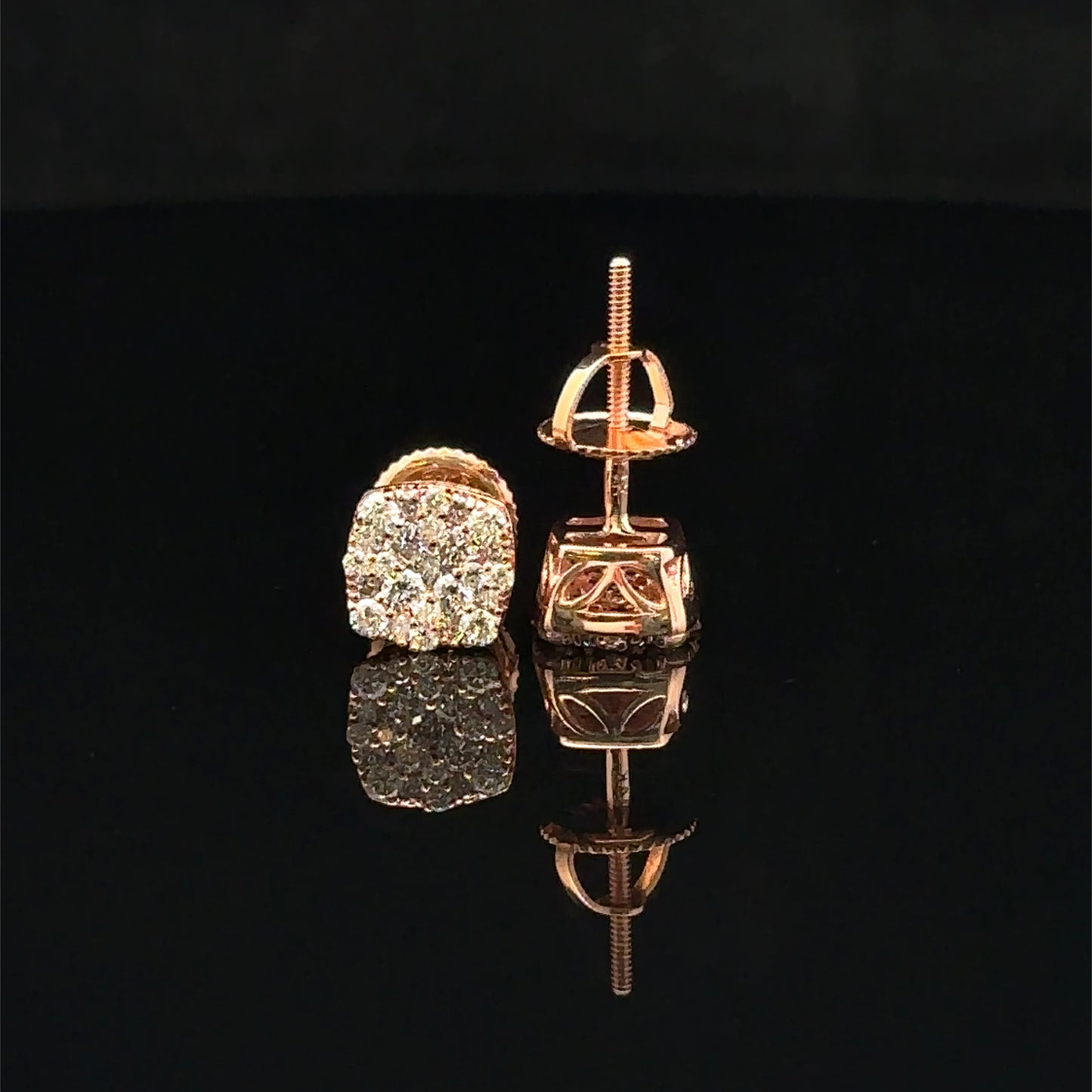 14k rose gold and diamond Earrings