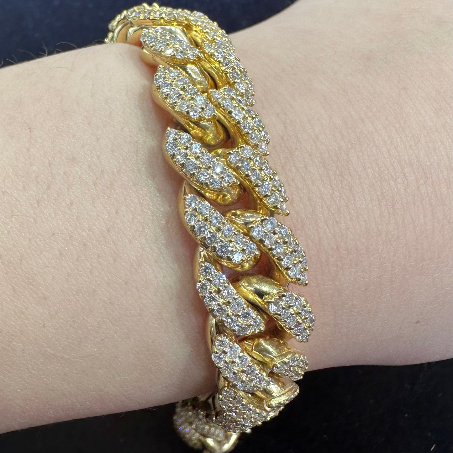 14k yellow gold and diamond Miami Cuban Bracelet