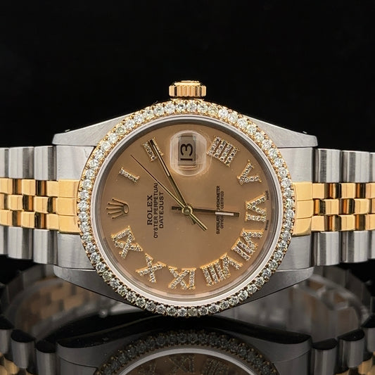 36mm Rolex Diamond Watch with Two-Tone Jubilee Bracelet