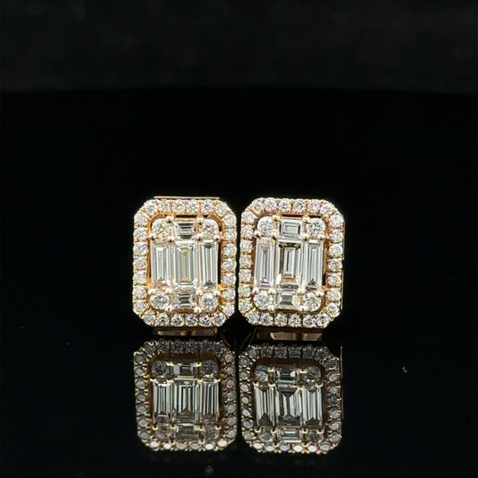 14k yellow gold and diamond Earrings