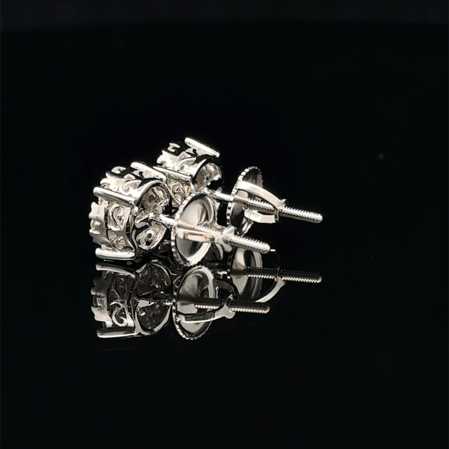 14K White Gold Natural Earth Mined Diamond Earrings