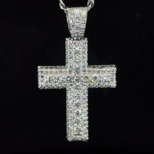 14k white gold and diamond Cross Pendant