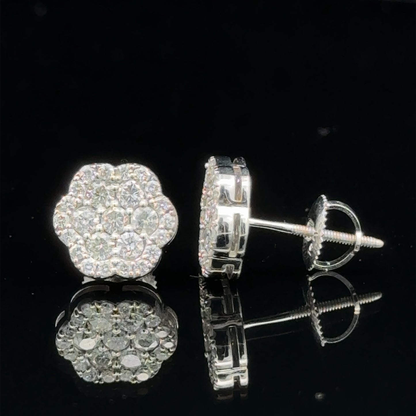 14k white gold and diamond Earrings