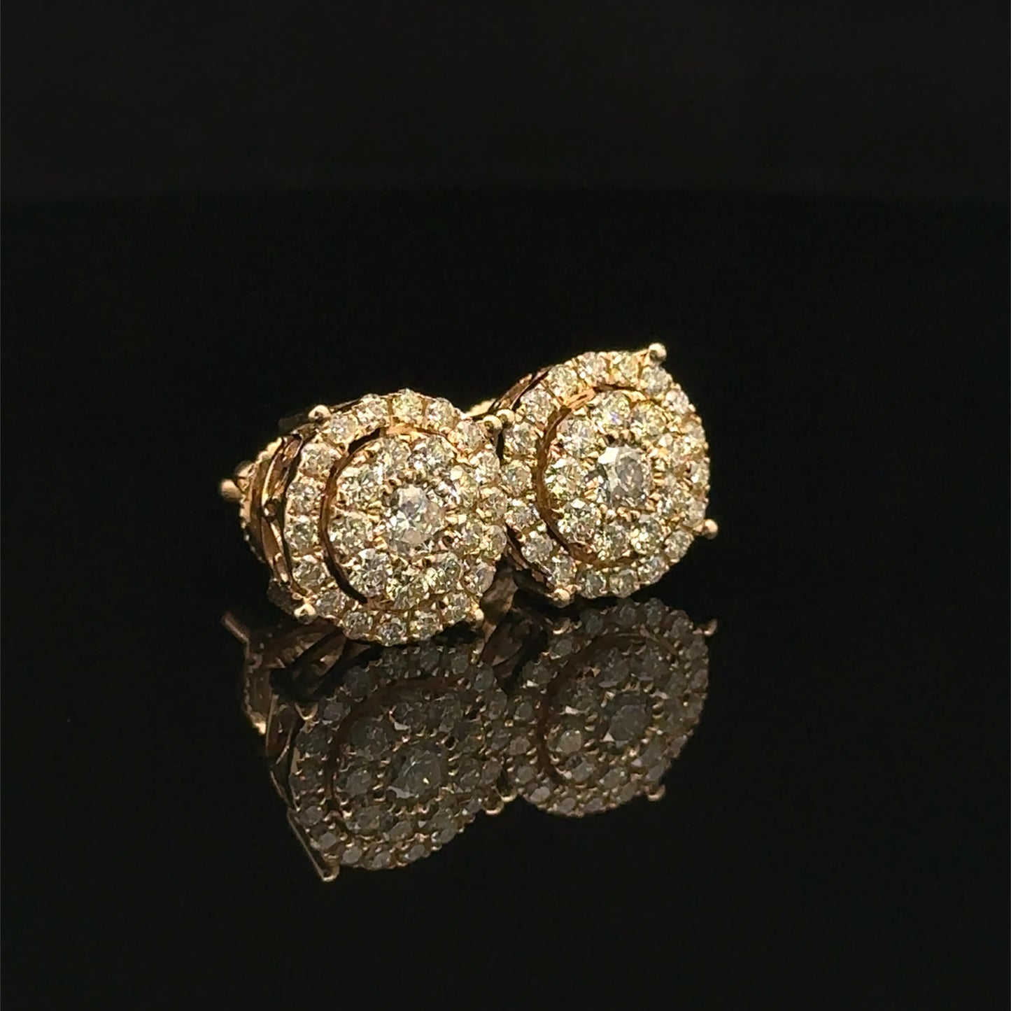 14k yellow gold and diamond Earrings
