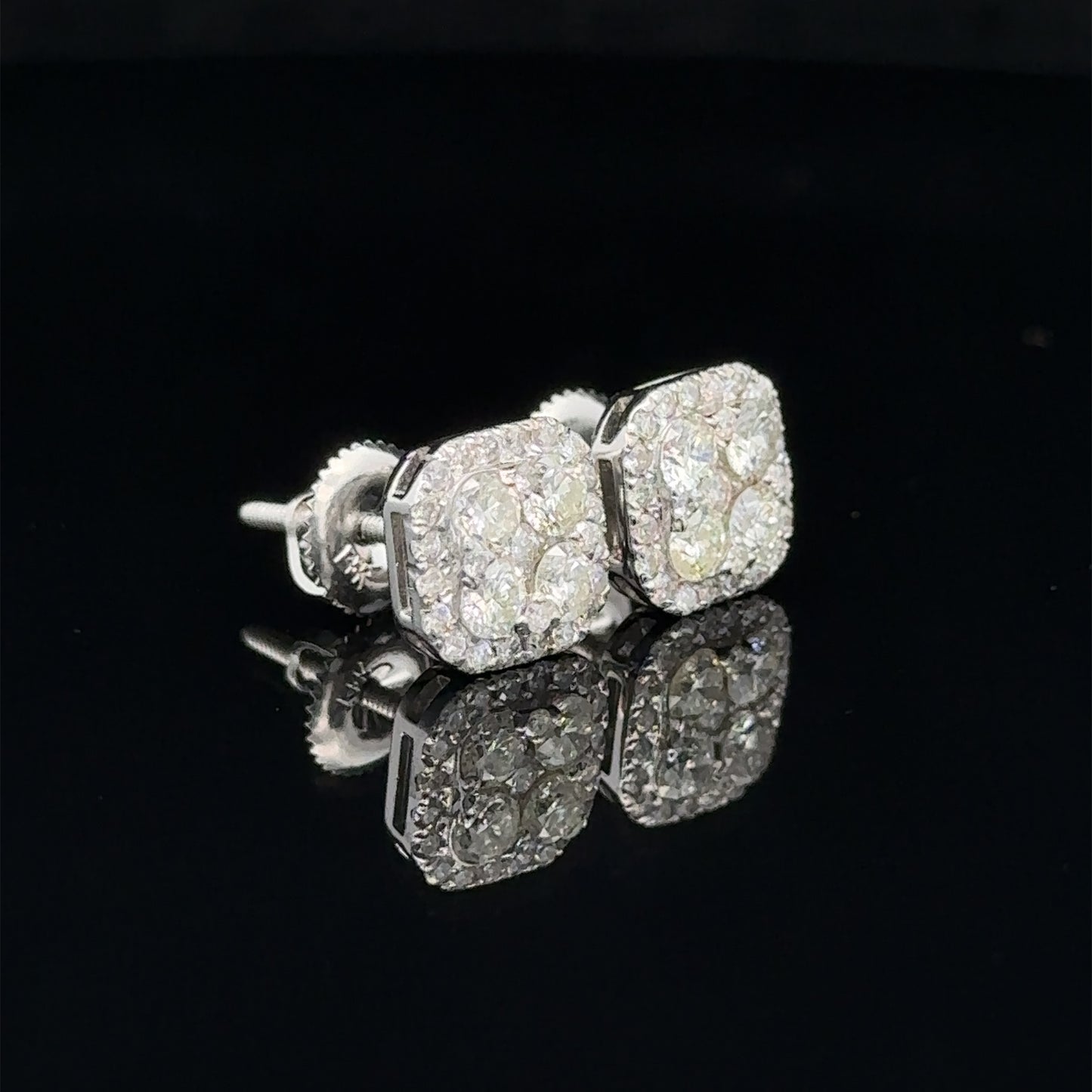 14k white gold and diamond Earrings