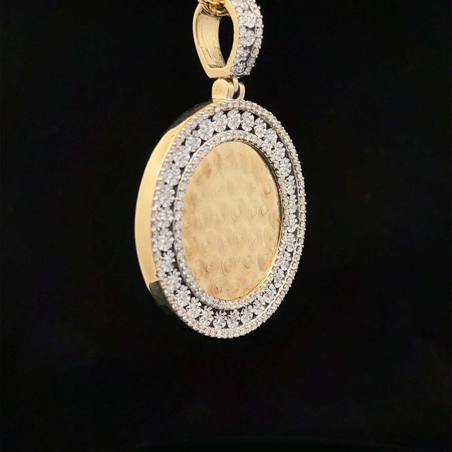 14k yellow gold and diamond Picture Pendant