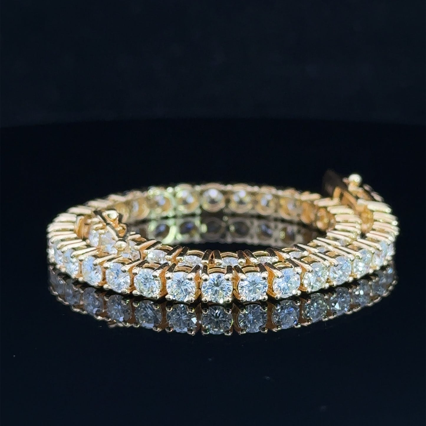 14k yellow gold and diamond Tennis Bracelet