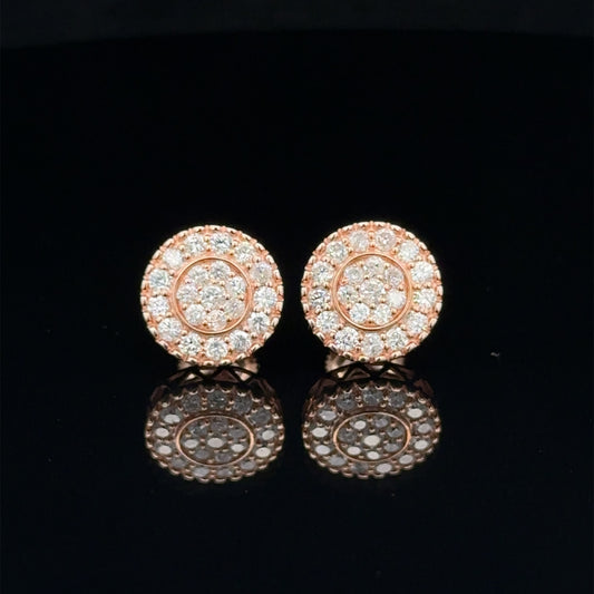 14k rose gold and diamond Earrings