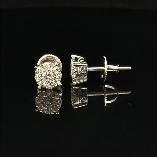 14k White Gold and Diamond Earrings - Elegant & Timeless Jewelry