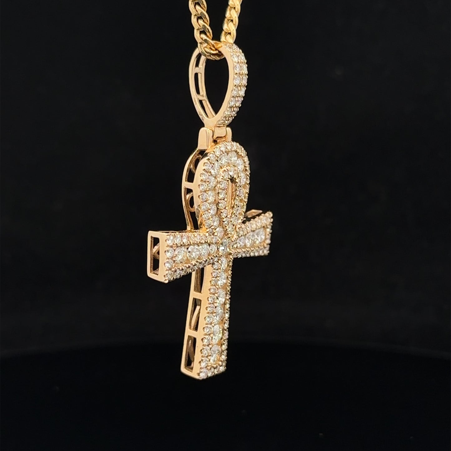 14k yellow gold and diamond Ankh Pendant