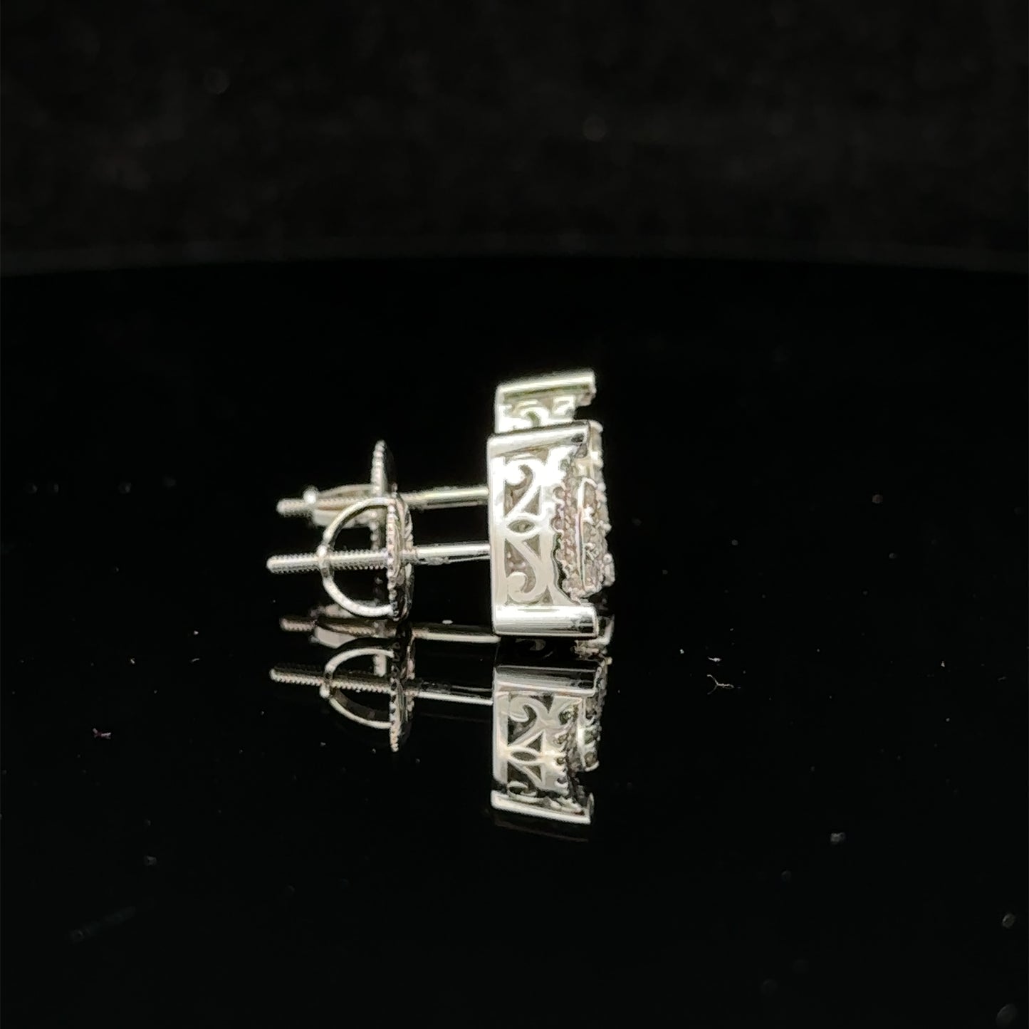 14k white gold and diamond Earrings