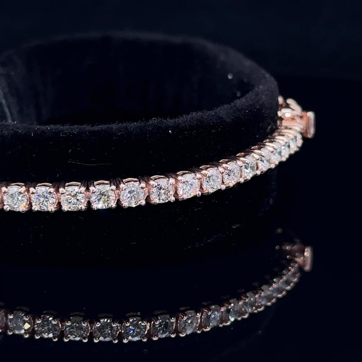 14k Rose gold and diamond Tennis Bracelet