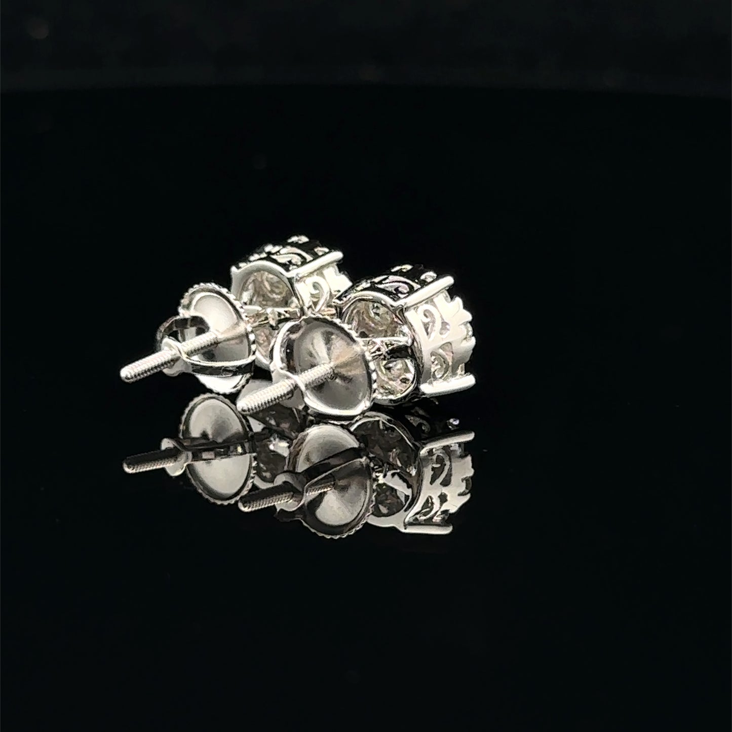 14K White Gold Natural Earth Mined Diamond Earrings