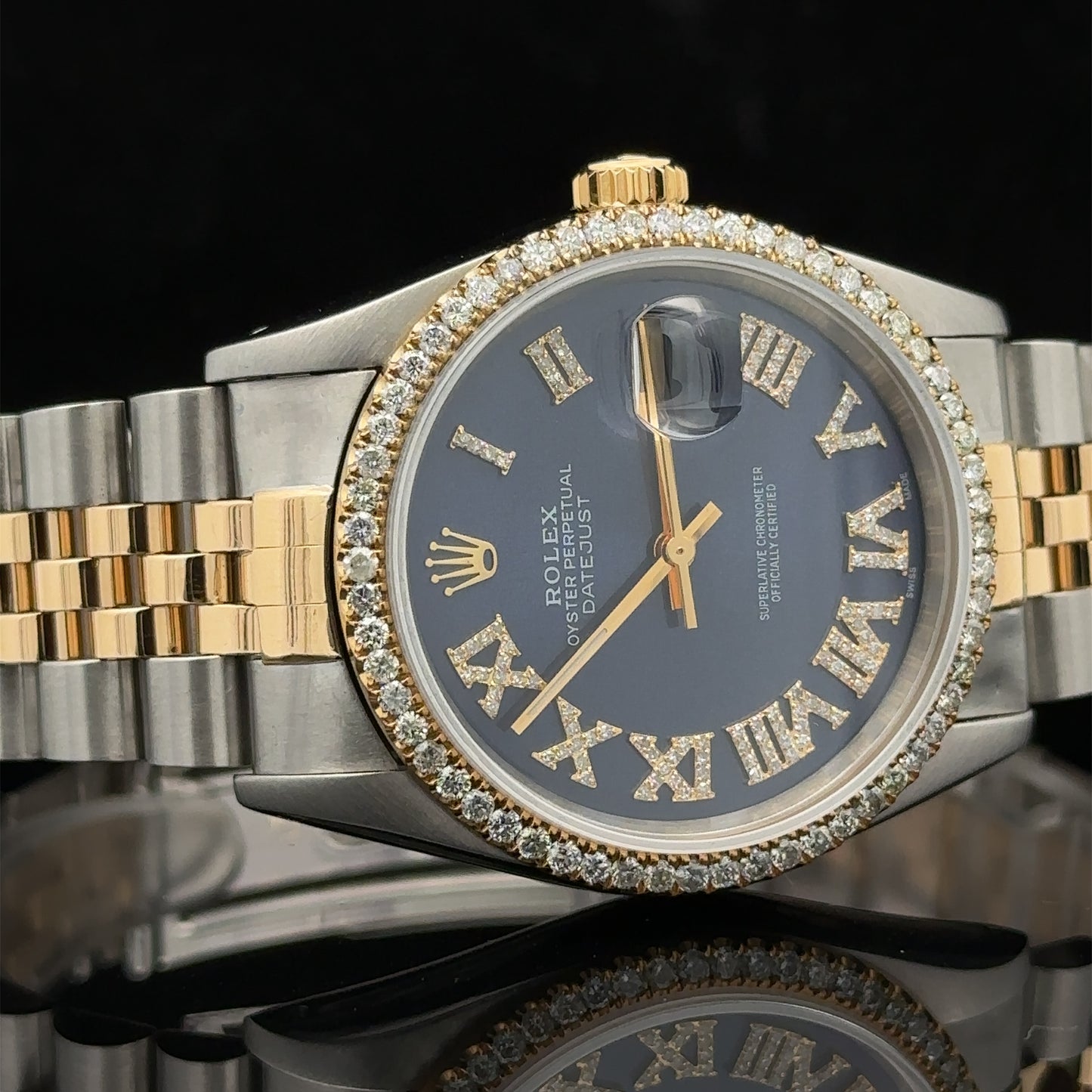 36mm Rolex Diamond Watch with Two-Tone Jubilee Bracelet