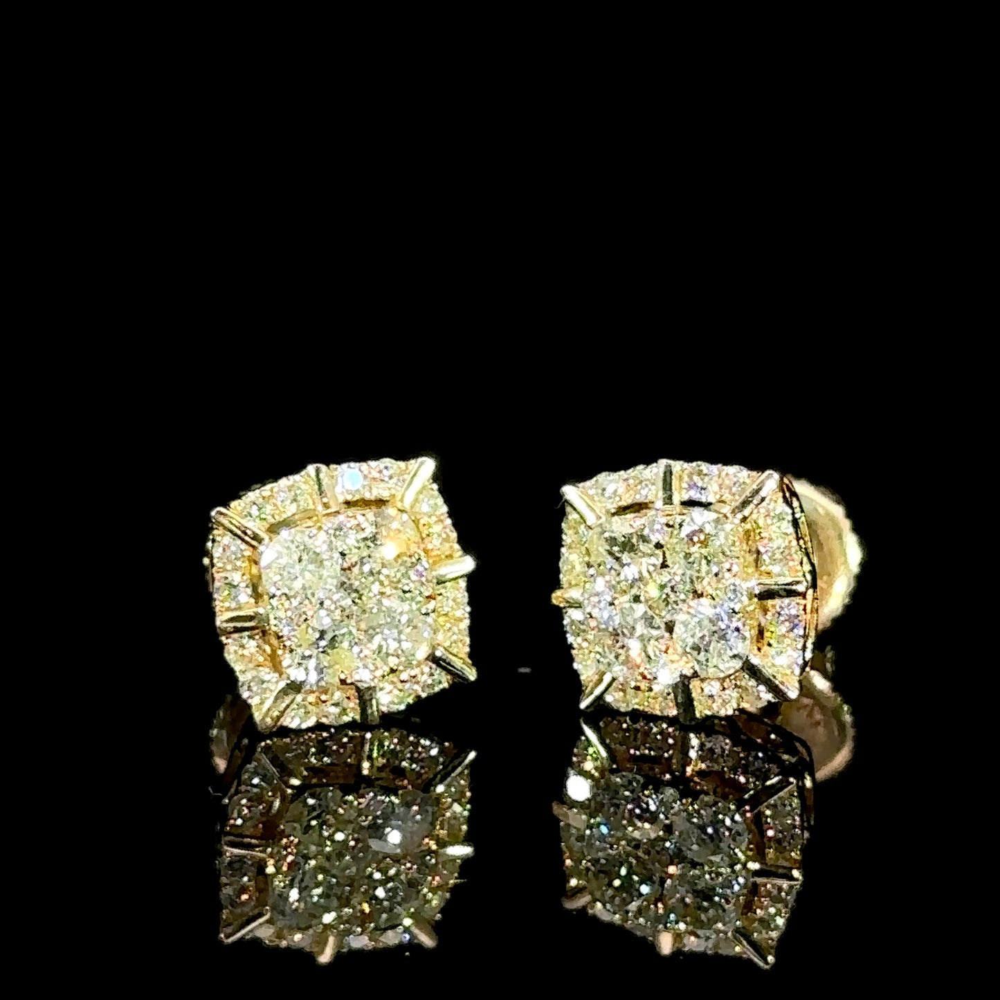 14k yellow gold and diamond Earrings