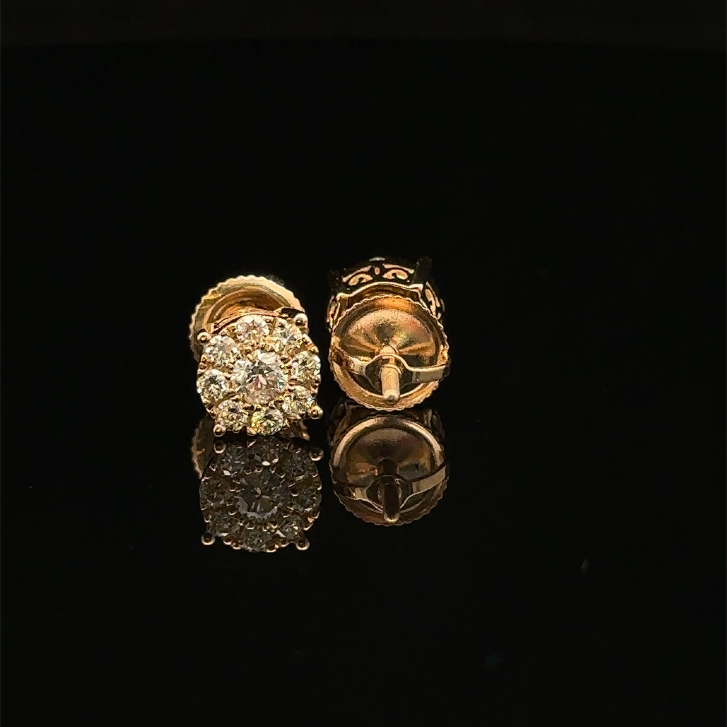 14k Yellow Gold and Diamond Earrings - Elegant & Timeless Jewelry