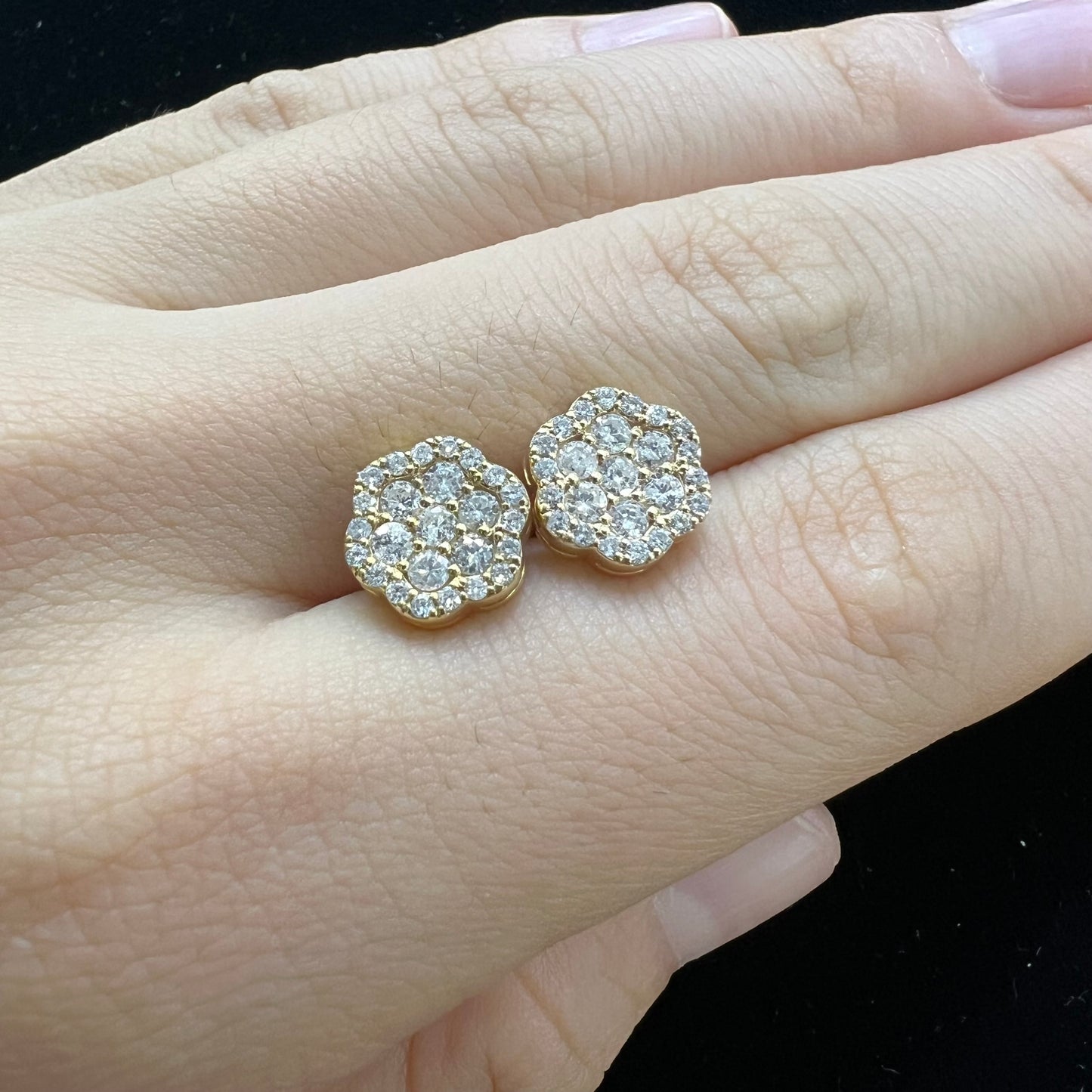 14k yellow gold and diamond Earrings