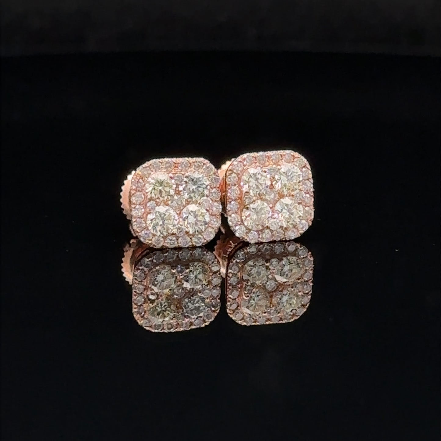 14k rose gold and diamond Earrings