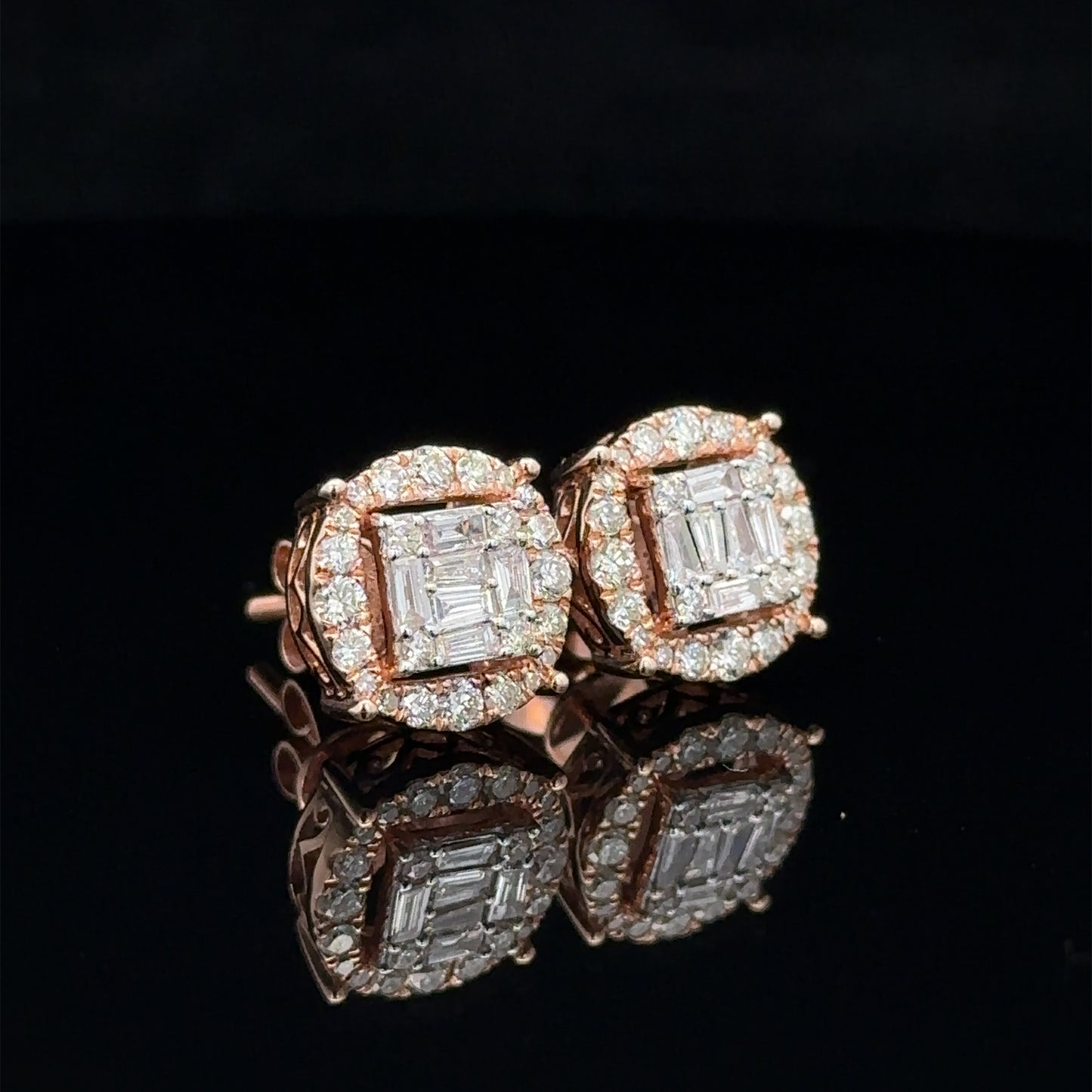 14k rose gold and diamond Earrings