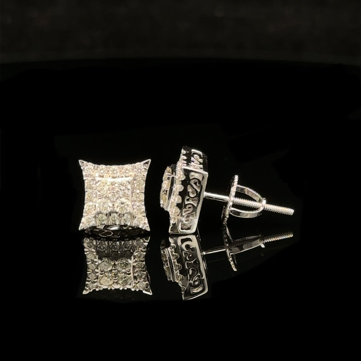 14k white gold and diamond Earrings