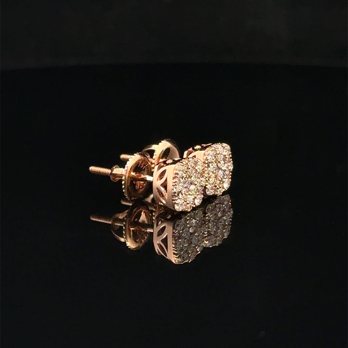14k rose gold and diamond Earrings