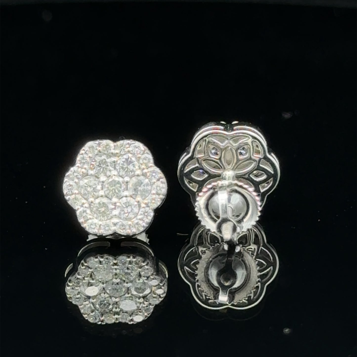 14k white gold and diamond Earrings