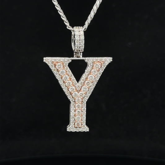 14k gold & diamond Y Initial Pendant