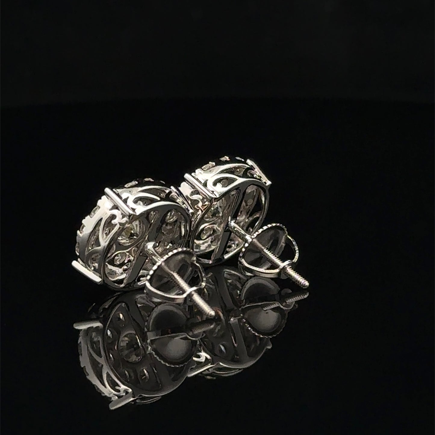 14k White Gold and Diamond Earrings