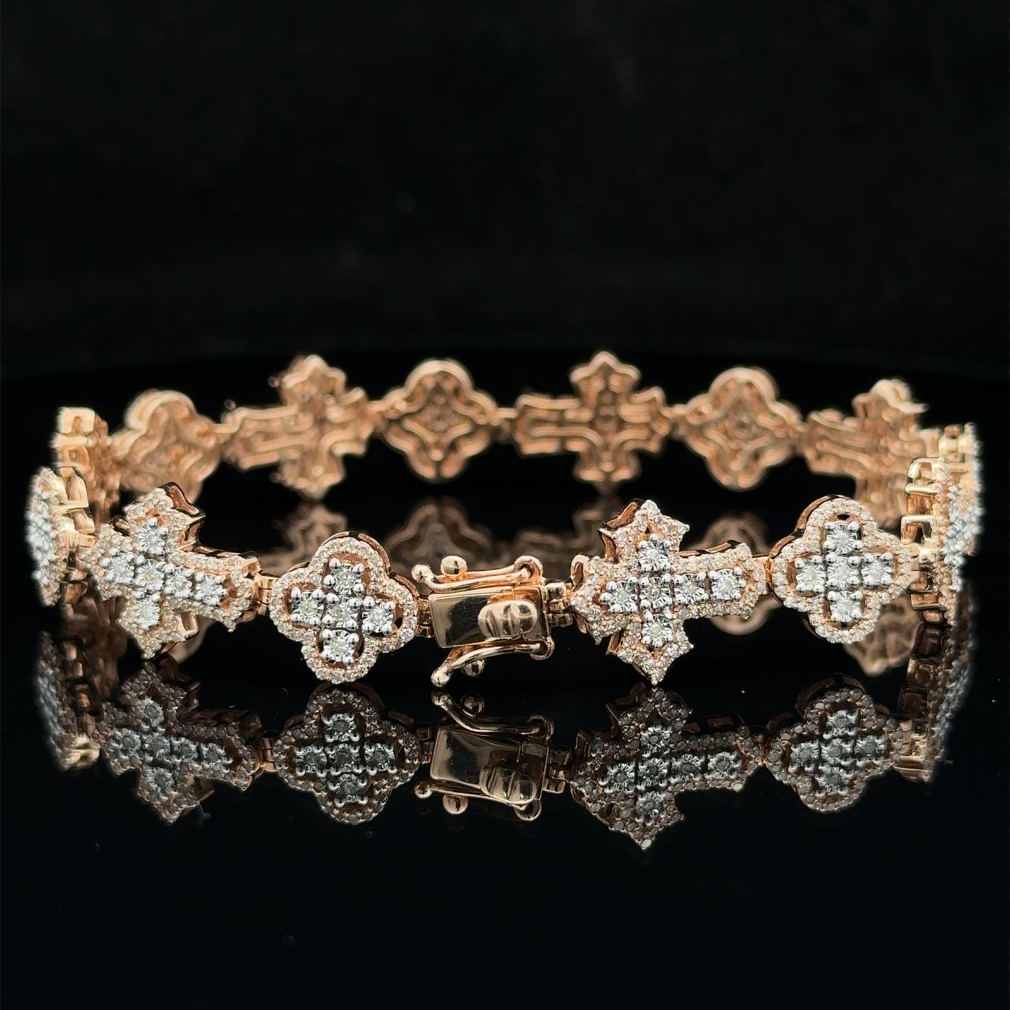 10k rose gold and diamond Cross Bracelet